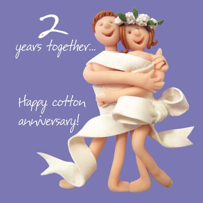 2 años juntos - Tarjeta de aniversario de algodón