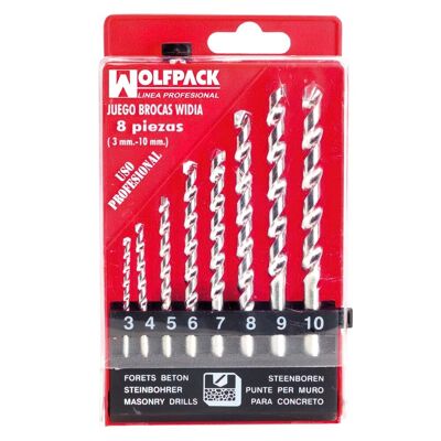 Wolfpack Professional Widia Drill Bit Case 8 Pieces
