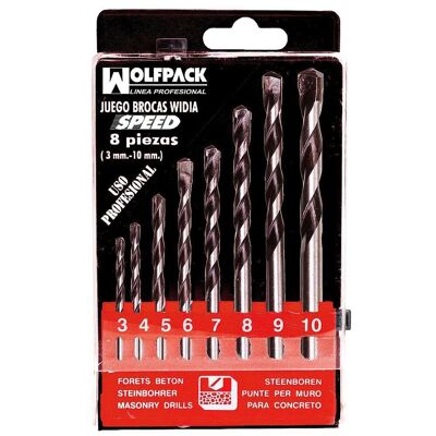 Wolfpack Speed ​​Professional Widia Drill Bit Case 8 Pieces