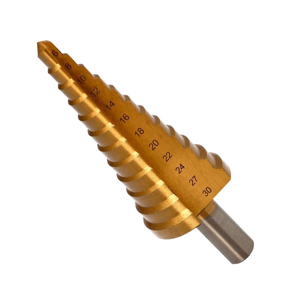 HSS-Stufenbohrer " 6 bis 30 mm.