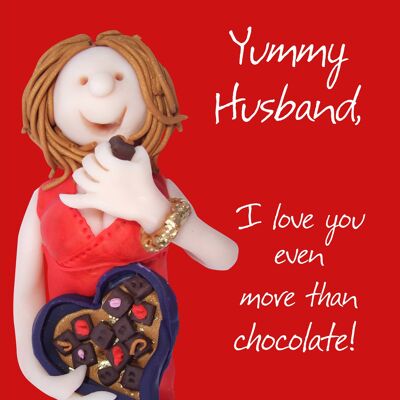 Leckere Ehemannkarte - Liebe dich mehr als Schokolade