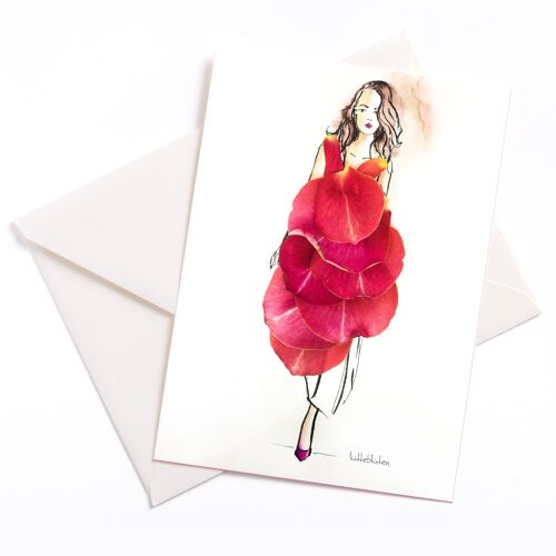 Sommerkleid – Karte mit Farbkern und Umschlag | 028