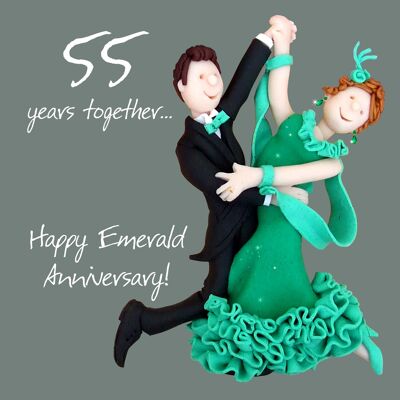 Biglietto anniversario smeraldo - 55 anni insieme