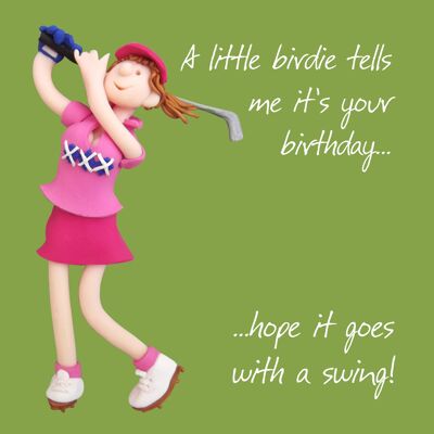 Tarjeta de cumpleaños de golf - Hope It Goes with a Swing