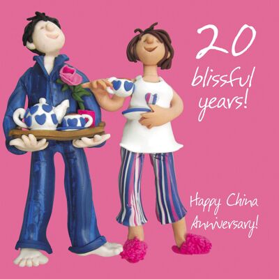 Tarjeta de aniversario de China - 20 años felices
