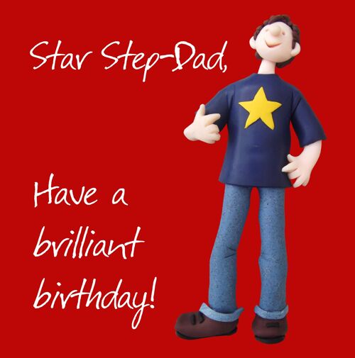 Star Step Dad birthday card