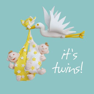 Stork - Twins new baby card
