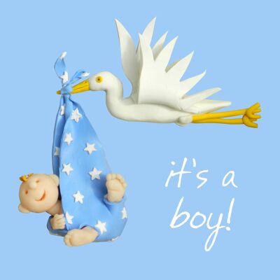 Stork - Baby Boy new baby card