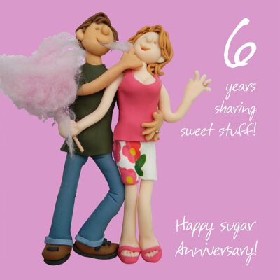 6e anniversaire - Carte de sucre