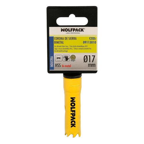 Corona Sierra Bimetal " 17 mm. Templado Termico,  Base Reforzada. Corona Madera,  Broca Agujeros Madera,  Acero,  Hierro,  Plasticos