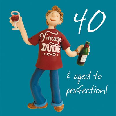 40 - Aged to Perfection numbered birthday card