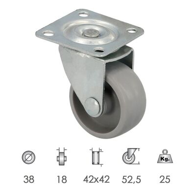 Domestic Wheel "38 mm.  With 42x42 mm Plate.