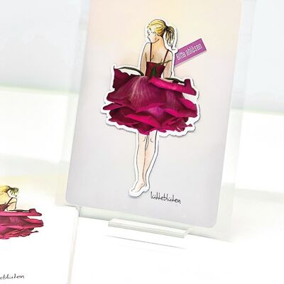 Rose Ballet – Carte avec aimant | 066