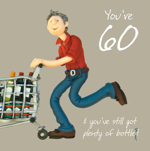 60 Bottles numbered birthday card