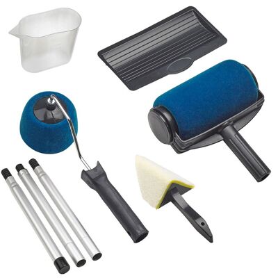 Paint Roller With Tank and Extendable Handle Kit 6 Pieces