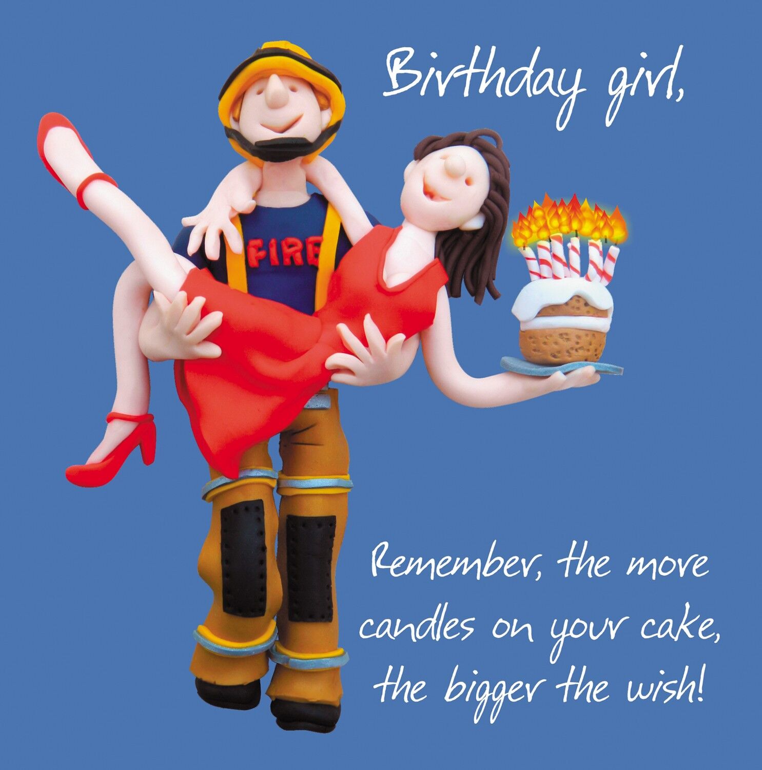 Biglietto d'auguri di compleanno pompiere