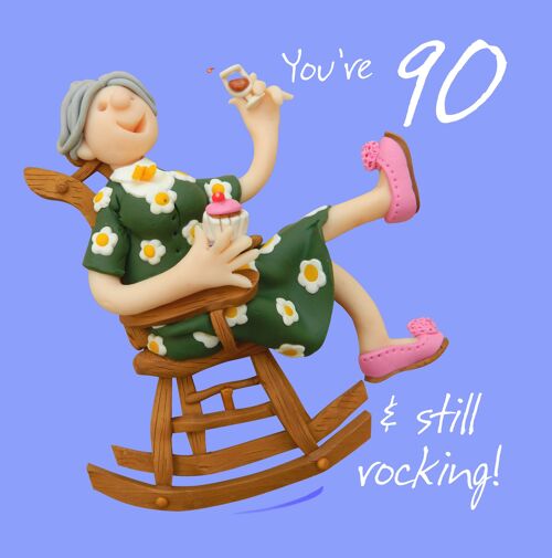 90th Still Rocking numbered birthday card