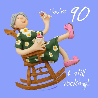 90th Still Rocking numbered birthday card