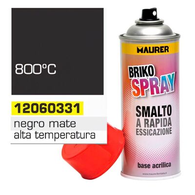 Spray de peinture noir mat résistant aux hautes températures, 400 ml.