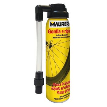 Spray de réparation pour gonfleur de roue de vélo 100 ml.