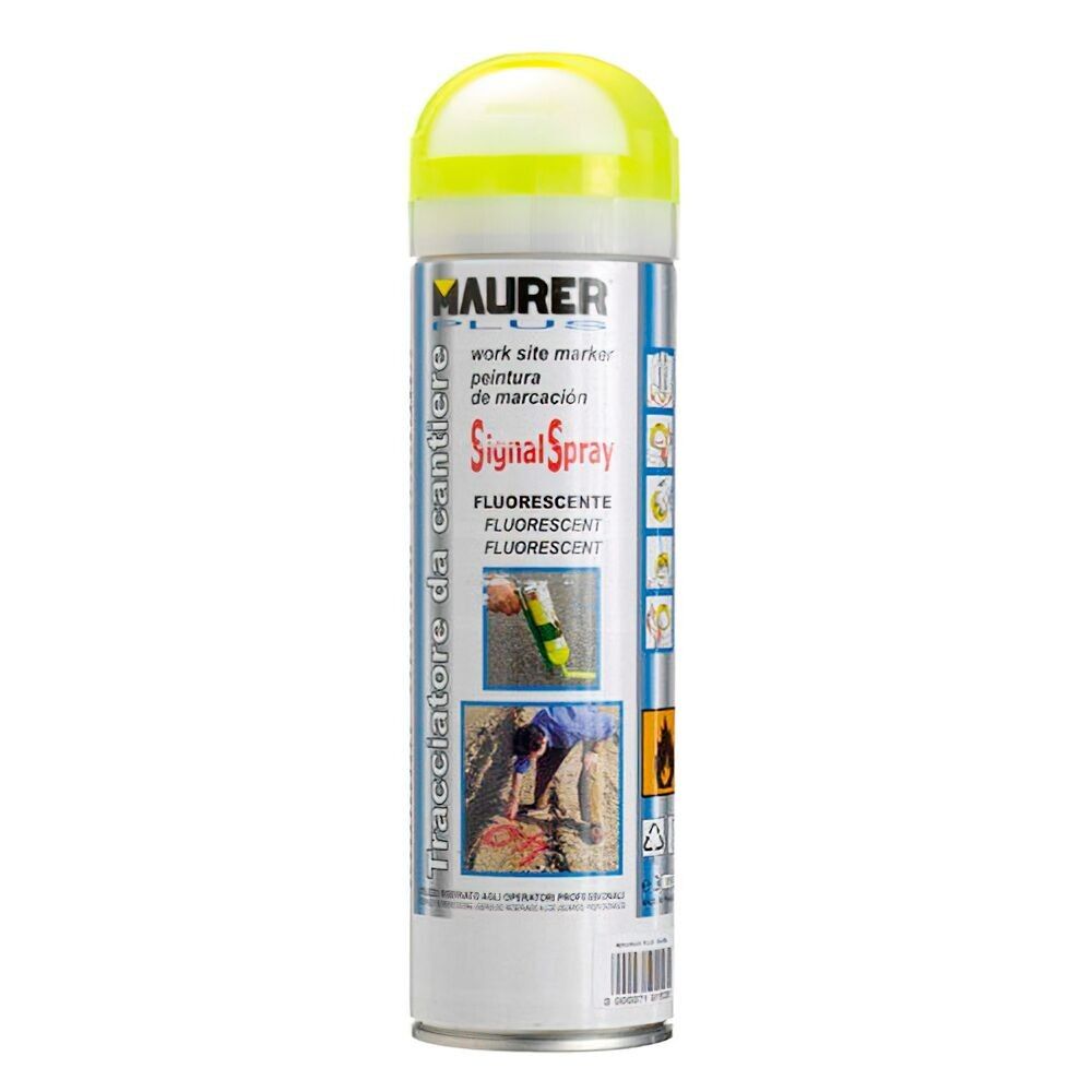 Spray Peinture Traceur Jaune Fluo 500 ml.