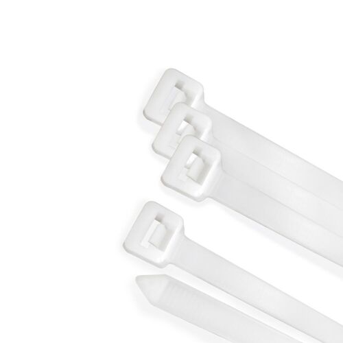 Brida Nylon 100%. Color Blanco / Natural 3, 5 x 280 mm. 100 Piezas. Abrazadera Plastico,  Organizador Cables,  Alta Resistencia