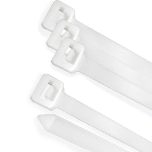 Brida Nylon 100%. Color Blanco / Natural 7, 5 x 450 mm. 100 Piezas. Abrazadera Plastico,  Organizador Cables,  Alta Resistencia