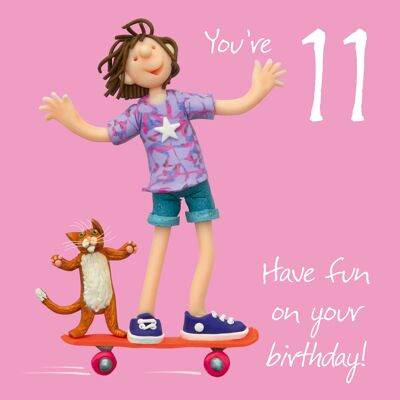 11. Geburtstag Weibliche nummerierte Geburtstagskarte