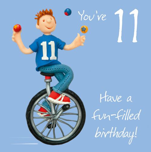 11th Birthday Male numbered birthday card