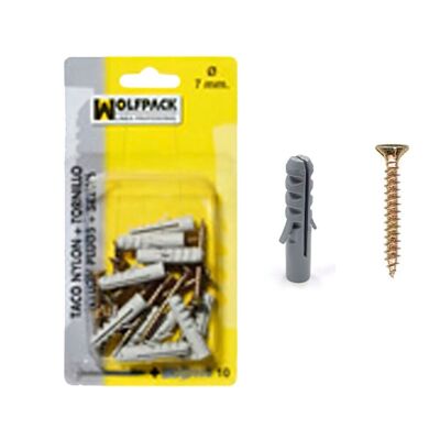 Nylon Plug+Lag Screw 5 mm. (25 Pieces)