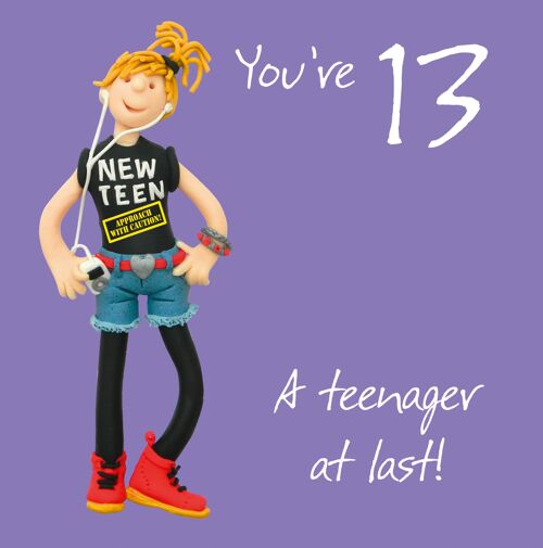 13th Birthday Female numbered birthday card