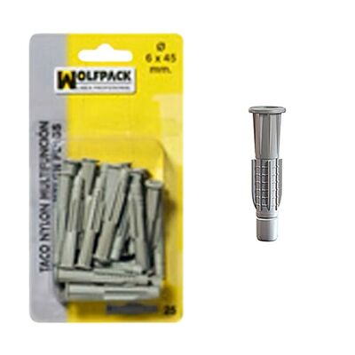 Taco Multiaccion MU  6x45 mm. (25 Piezas)