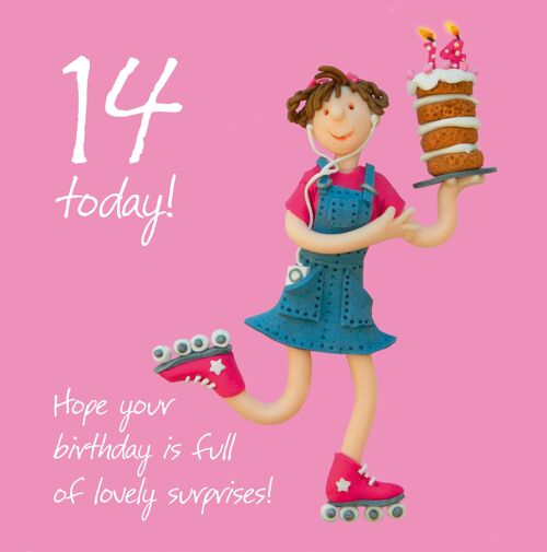 14th Birthday Female numbered birthday card