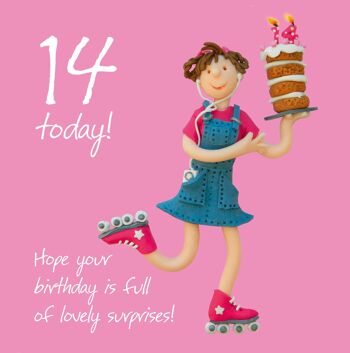 14e anniversaire carte d'anniversaire numérotée femme