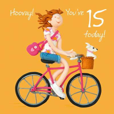 15th Birthday Female numbered birthday card