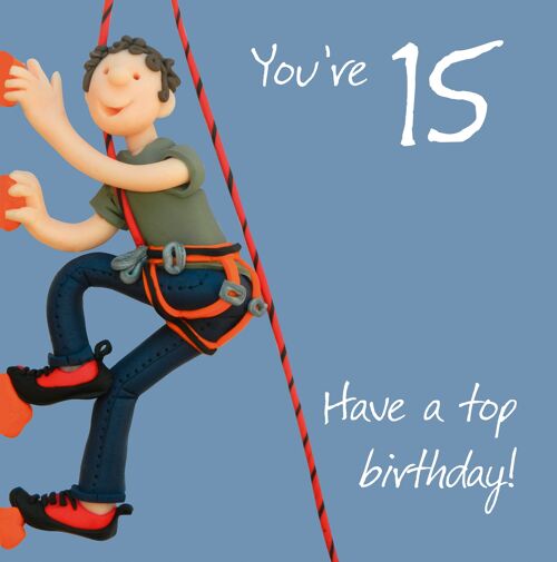 15th Birthday Male numbered birthday card