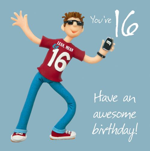 16th Birthday Male numbered birthday card