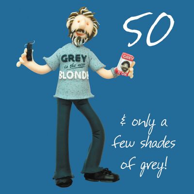 50. Geburtstag - Shades of Grey nummerierte Geburtstagskarte