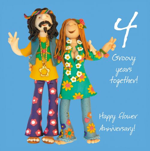 4th Anniversary - Flower Power card