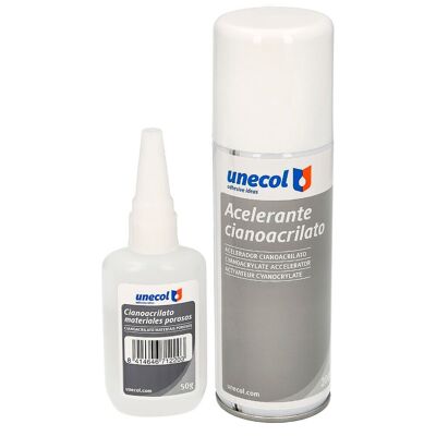 Cyanoacrylate Glue (50 Gr.)with Accelerator (200ml) Special porous materials, multipurpose, plastics, wood, porcelain.