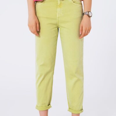 Jeans basic rilassati in verde lime