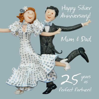 Slver Anniversary card Mum & Dad