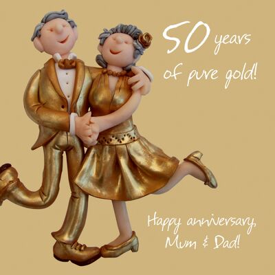 Biglietto per l'anniversario d'oro mamma e papà