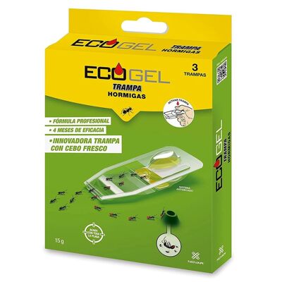 Ecogel Fourmis Piège Fourmis 15 Grammes (Boîte De 3 Unités)