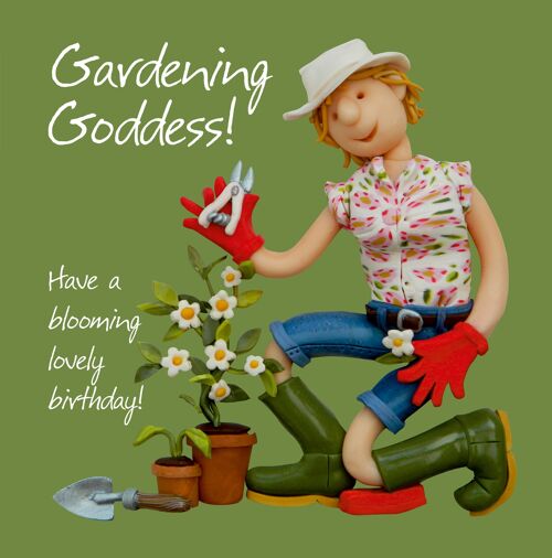 Gardening Goddess birthday card