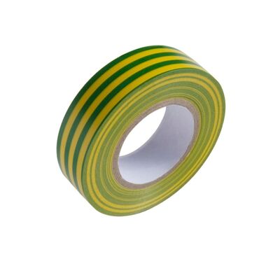 Isolierband 20 m. x 19 mm.  Gelb/Grün. Heimgebrauch