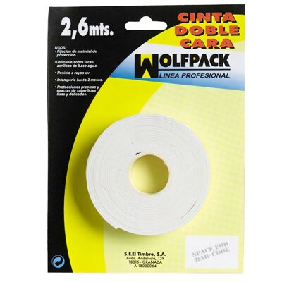Double Sided Tape 2.6 m.  x 18mm.