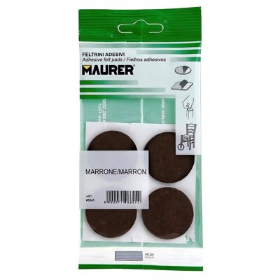 Adhesive Felt " 35 mm. (Blister 4 Pieces) Brown