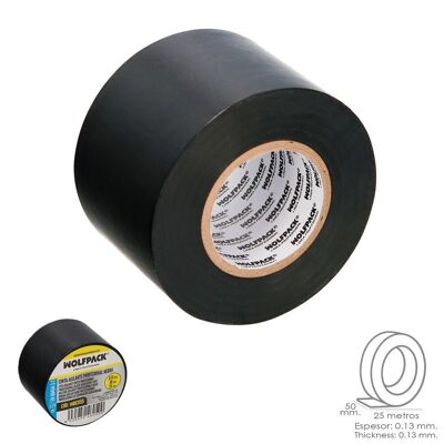 Black Professional Insulating Tape Thickness 0.13mm.  Width 50mm. Roll of 25 Meters Electrician's Tape, Cable Insulating Tape