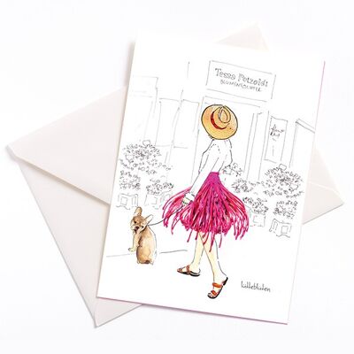 Flower daughter - card with color core and envelope | 091